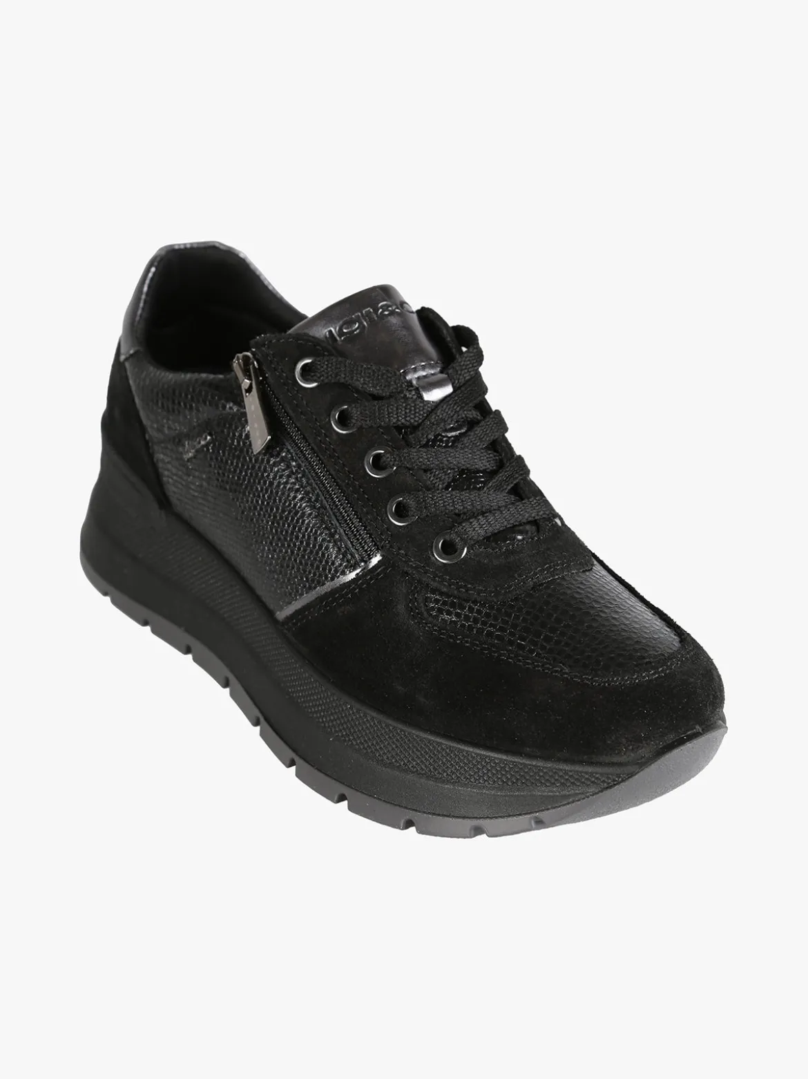 Igi&Co Sneakers donna in pelle scamosciata con zeppa platform