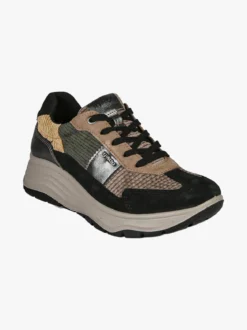 Igi&Co Sneakers donna in pelle scamosciata e dettagli velluto con zeppa - multicolore