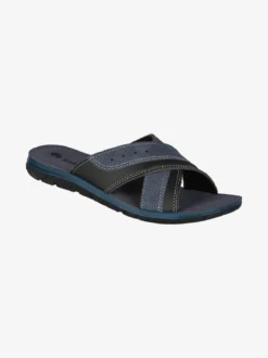 Inblu Ciabatte da uomo con fasce incrociate - blu scuro