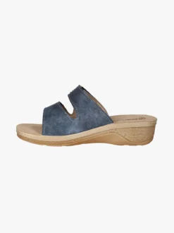 Inblu Ciabatte donna con doppia fascia a strappo e zeppa - blu
