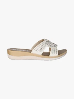 Inblu Ciabatte donna con nodo e brillantini - beige