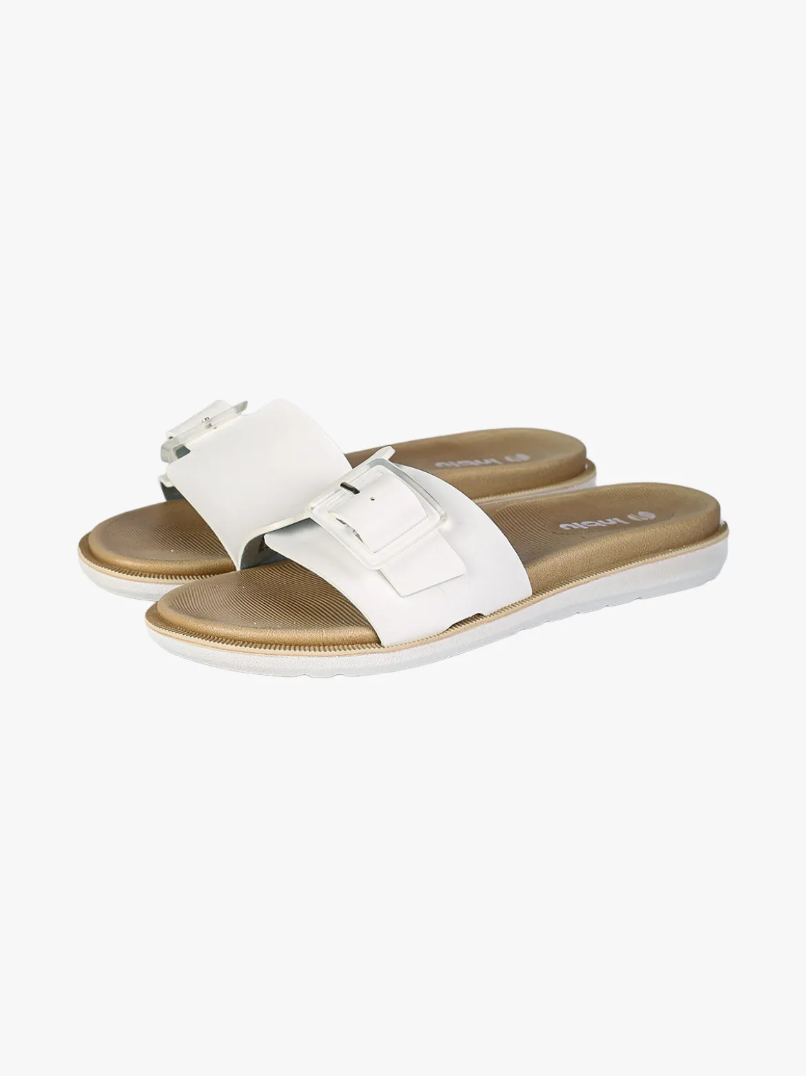 Inblu DUAL DENSITY Ciabatte donna con fibbia - bianco