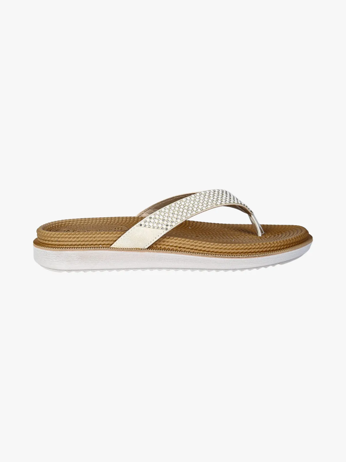 Inblu DUAL DENSITY Infradito donna con strass - bianco
