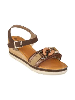 Inblu Sandali da donna con zeppa e catena decorativa