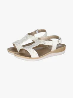 Inblu Sandali donna con brillantini e cinturino con fibbia - bianco