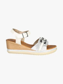 Inblu Sandali donna con zeppa e cinturino con fibbia - argento