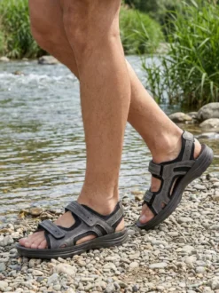 Inblu Sandali uomo con cinturini a strappo - grigio