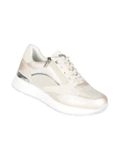 Inblu Sneakers brillantinata da donna con platform - perla