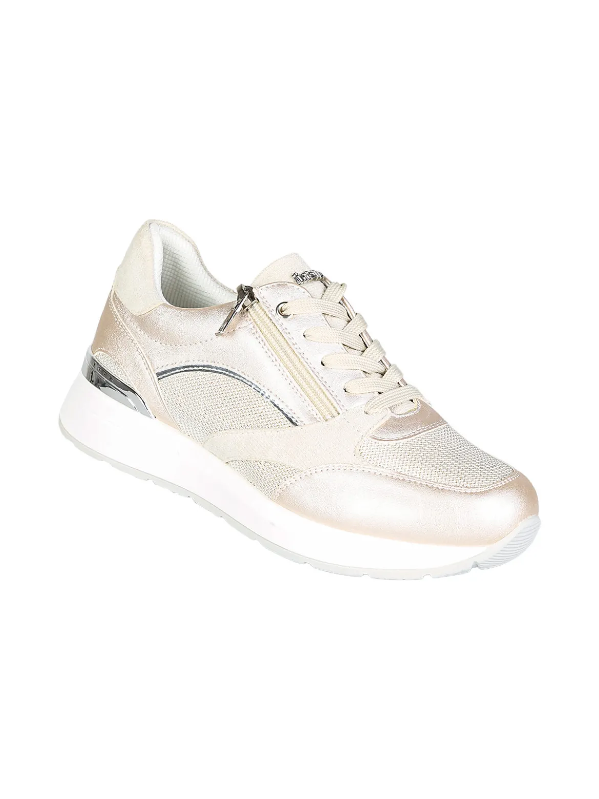 Inblu Sneakers brillantinata da donna con platform - perla
