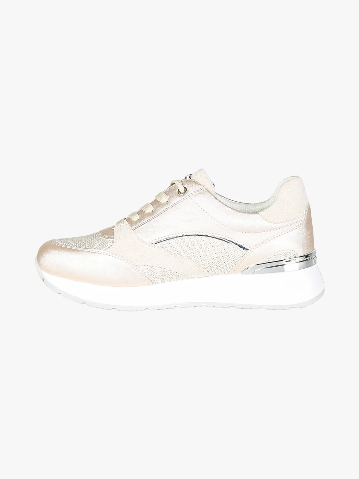 Inblu Sneakers brillantinata da donna con platform - perla