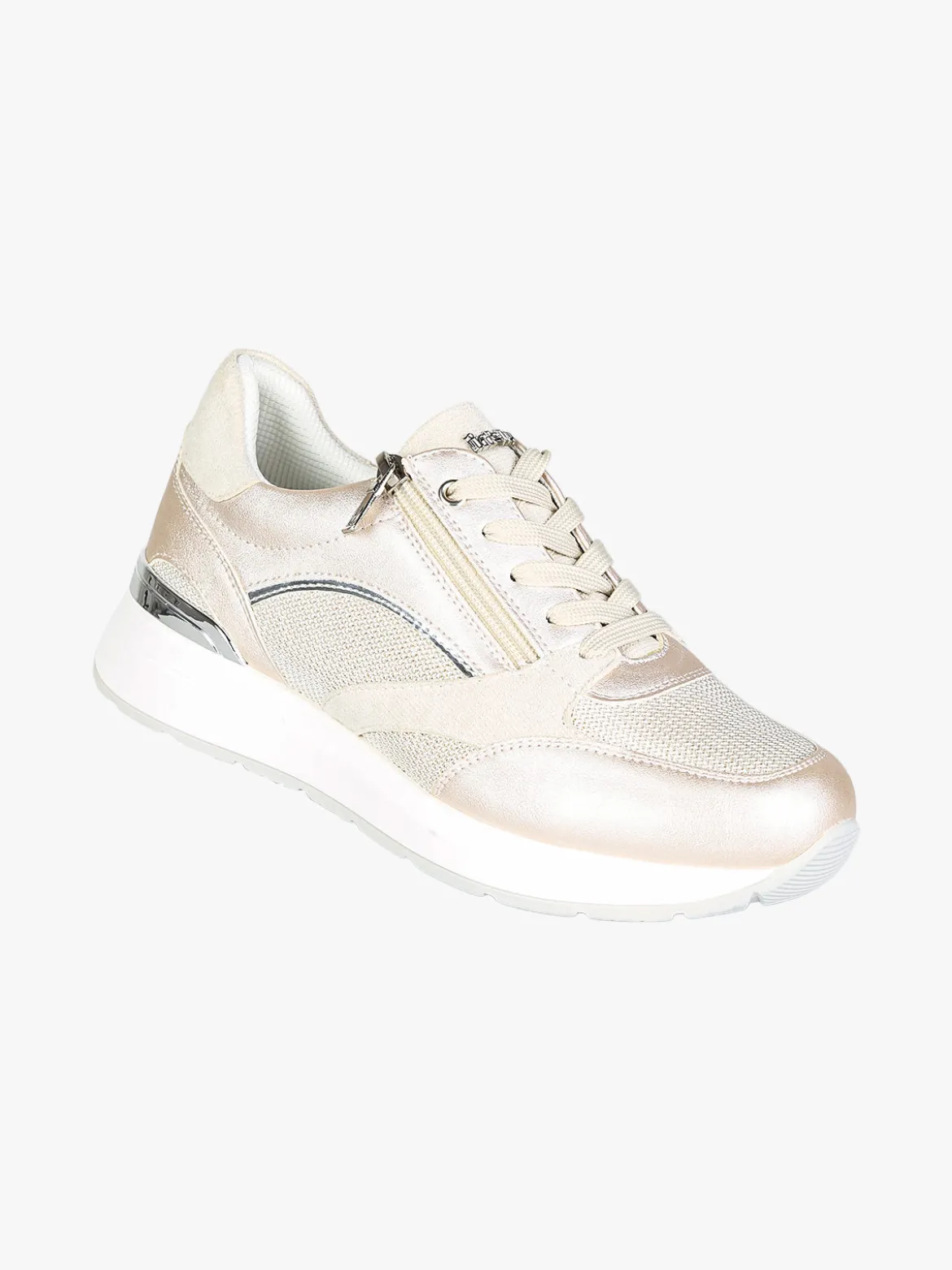 Inblu Sneakers brillantinata da donna con platform - perla
