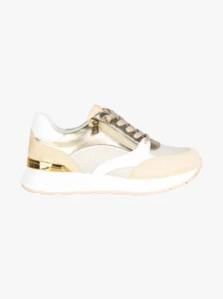 Inblu Sneakers brillantinata da donna con platform - sabbia