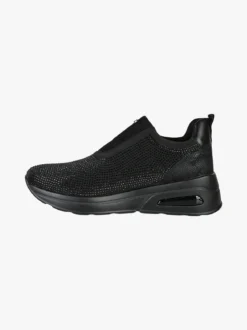 Inblu Sneakers donna slip on con zeppa e strass - nero