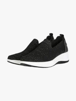 Inblu Sneakers donna slip on in maglia con zeppa - nero