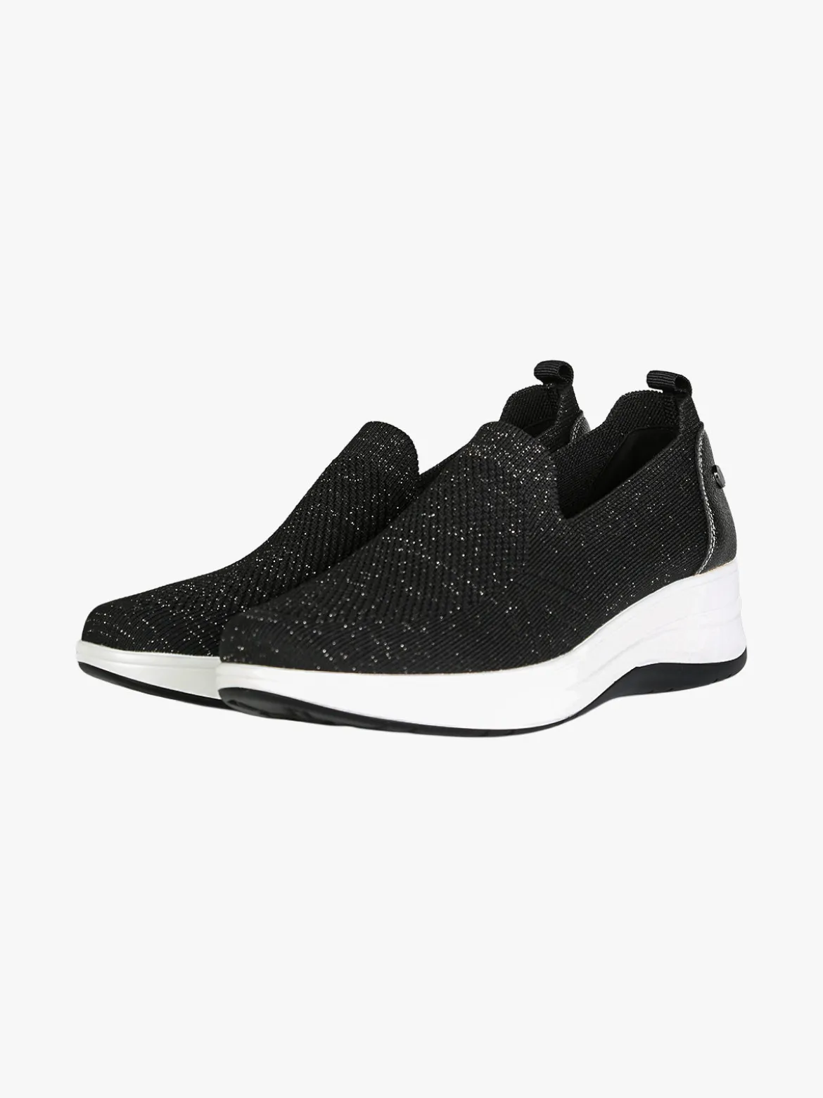 Inblu Sneakers donna slip on in maglia con zeppa - nero