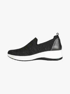 Inblu Sneakers donna slip on in maglia con zeppa - nero