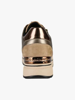 Inblu Sneakers donna stringate con platform e zip - marrone