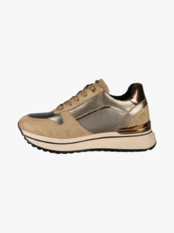 Inblu Sneakers donna stringate con platform e zip - marrone
