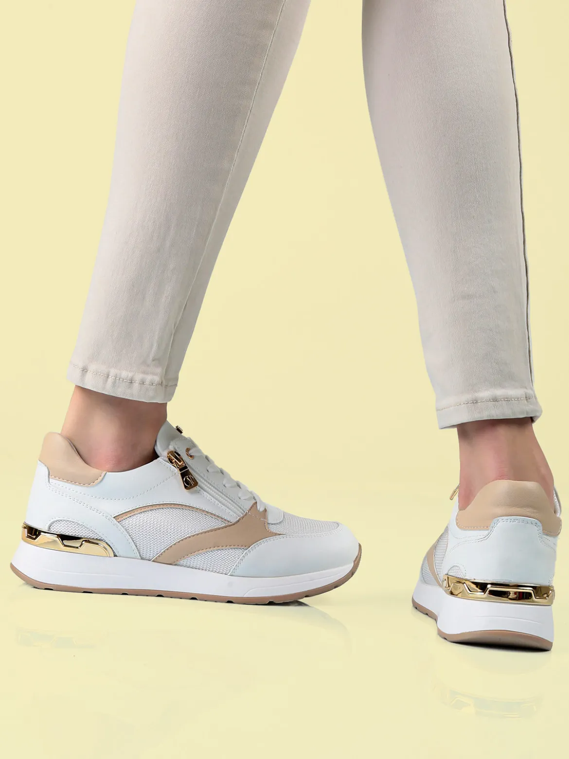 Inblu Sneakers donna stringate con zip laterale e platform