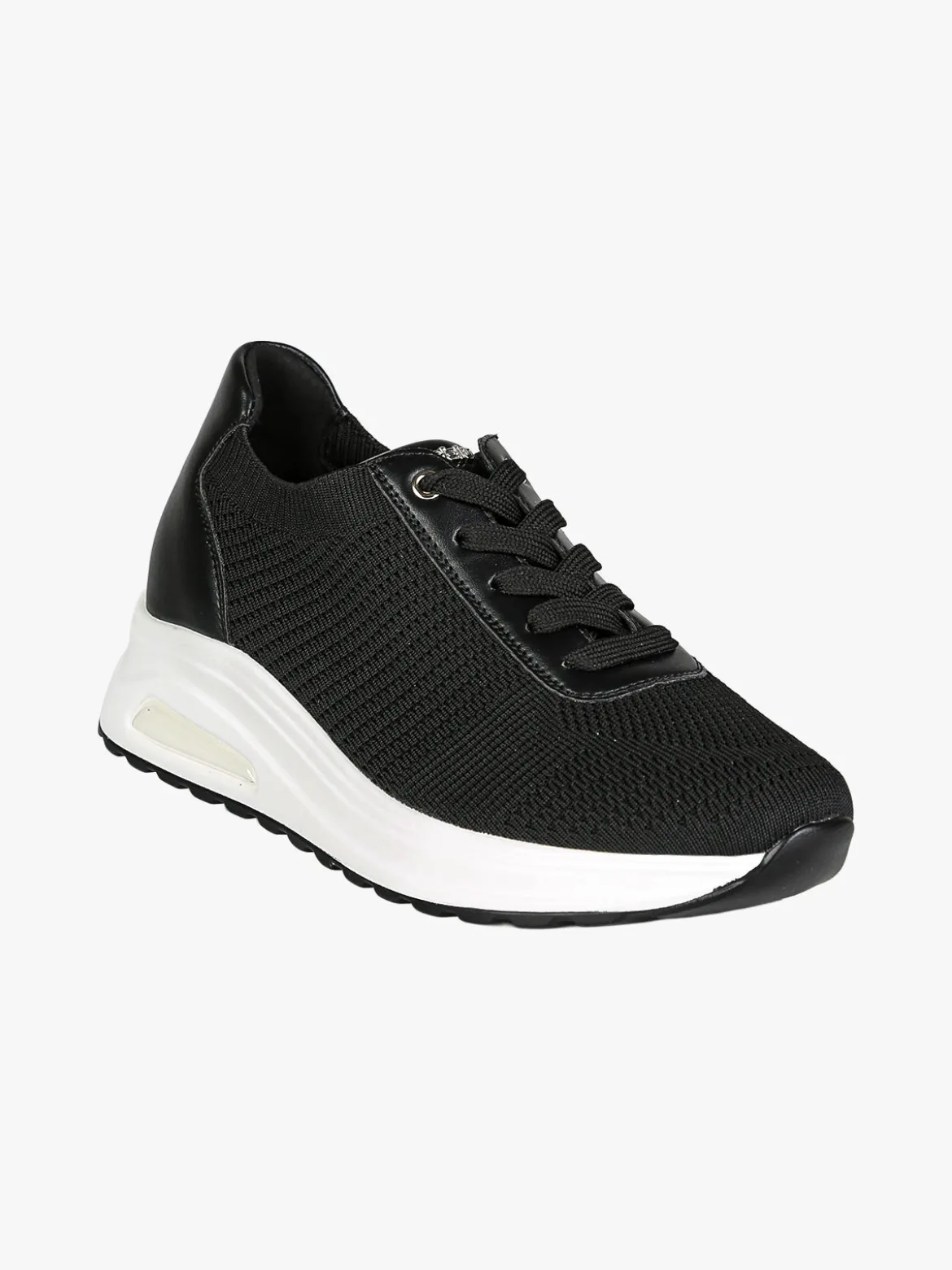Inblu Sneakers sportive da donna in maglia con air - nero