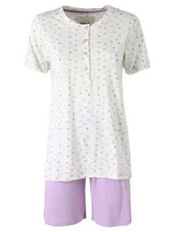 Infiore BLOSSOM Pigiama corto da donna in cotone - panna