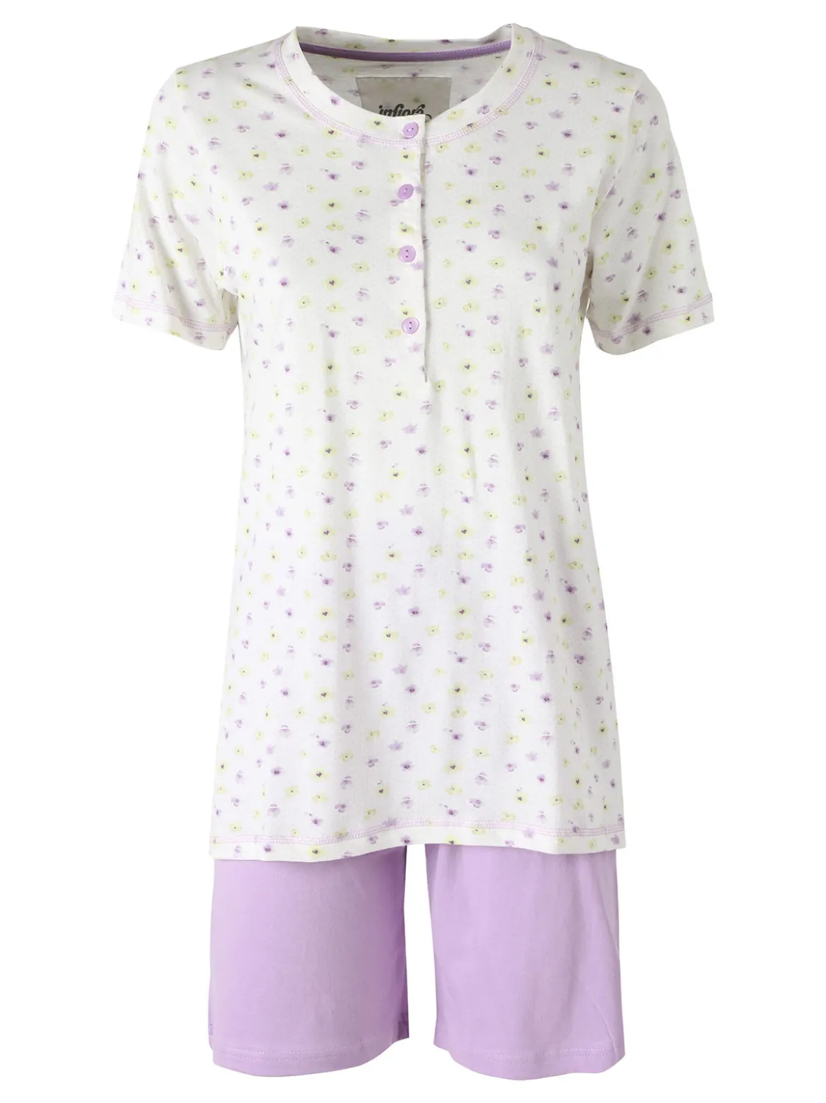 Infiore BLOSSOM Pigiama corto da donna in cotone - panna