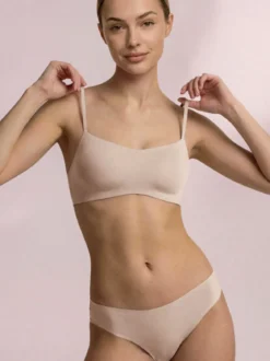 Infiore Brassiere in cotone con profili termosaldati COPPA B - sabbia