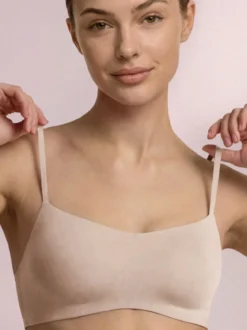 Infiore Brassiere in cotone con profili termosaldati COPPA B - sabbia