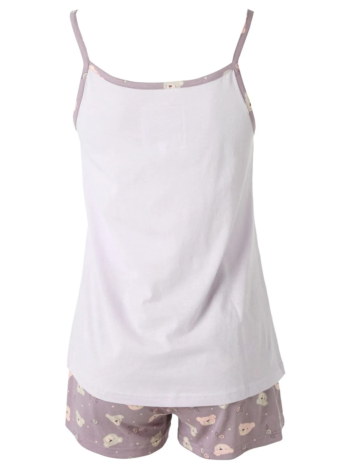 Infiore HONEY Pigiama corto da donna in cotone con spalline sottili - lilla
