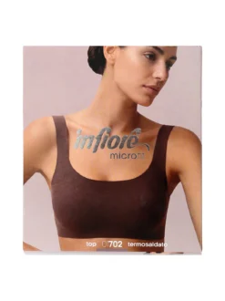 Infiore MICROFIT 01702 Reggiseno top donna imbottito senza ferretto COPPA B - beige