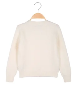 Injuly Cardigan da bambina in maglia con bottoni - beige