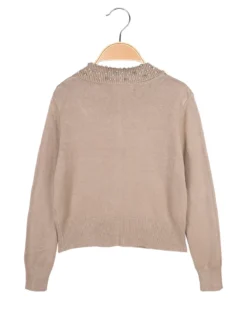 Injuly Cardigan da bambina in maglia con bottoni gioiello