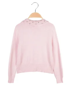 Injuly Cardigan da bambina in maglia con bottoni gioiello