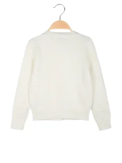 Injuly Cardigan da bambina in maglia con bottoni - panna