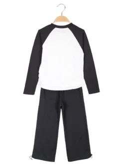 Injuly Completo 2 pezzi da bambina con maglietta stampata e pantaloni a zampa
