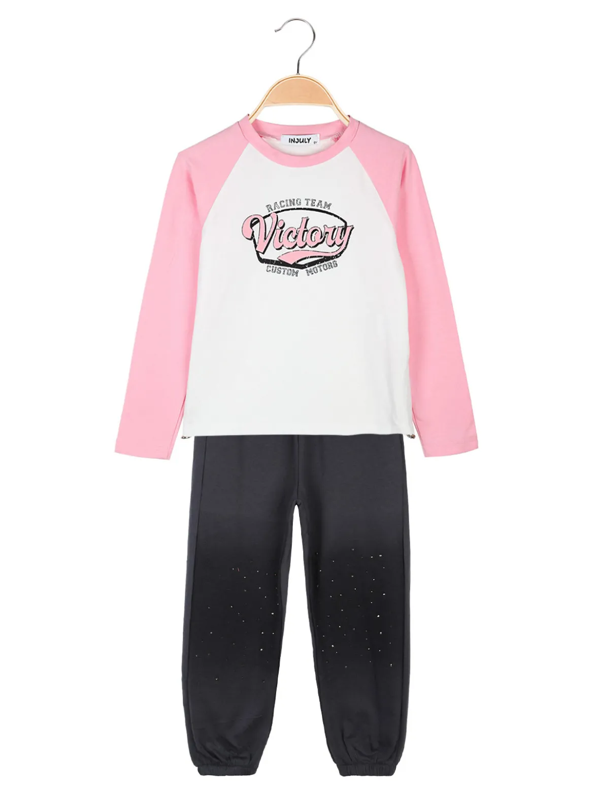 Injuly Completo 2 pezzi da bambina maglietta + pantaloni