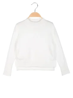 Injuly Maglione da bambina accollato - bianco