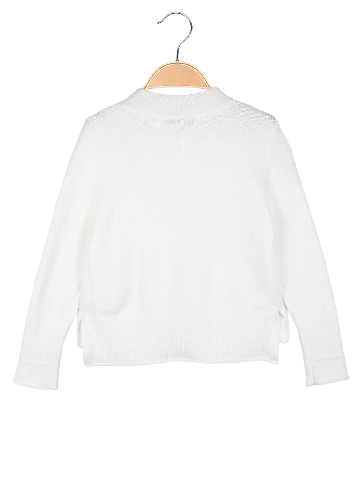 Injuly Maglione da bambina accollato - bianco