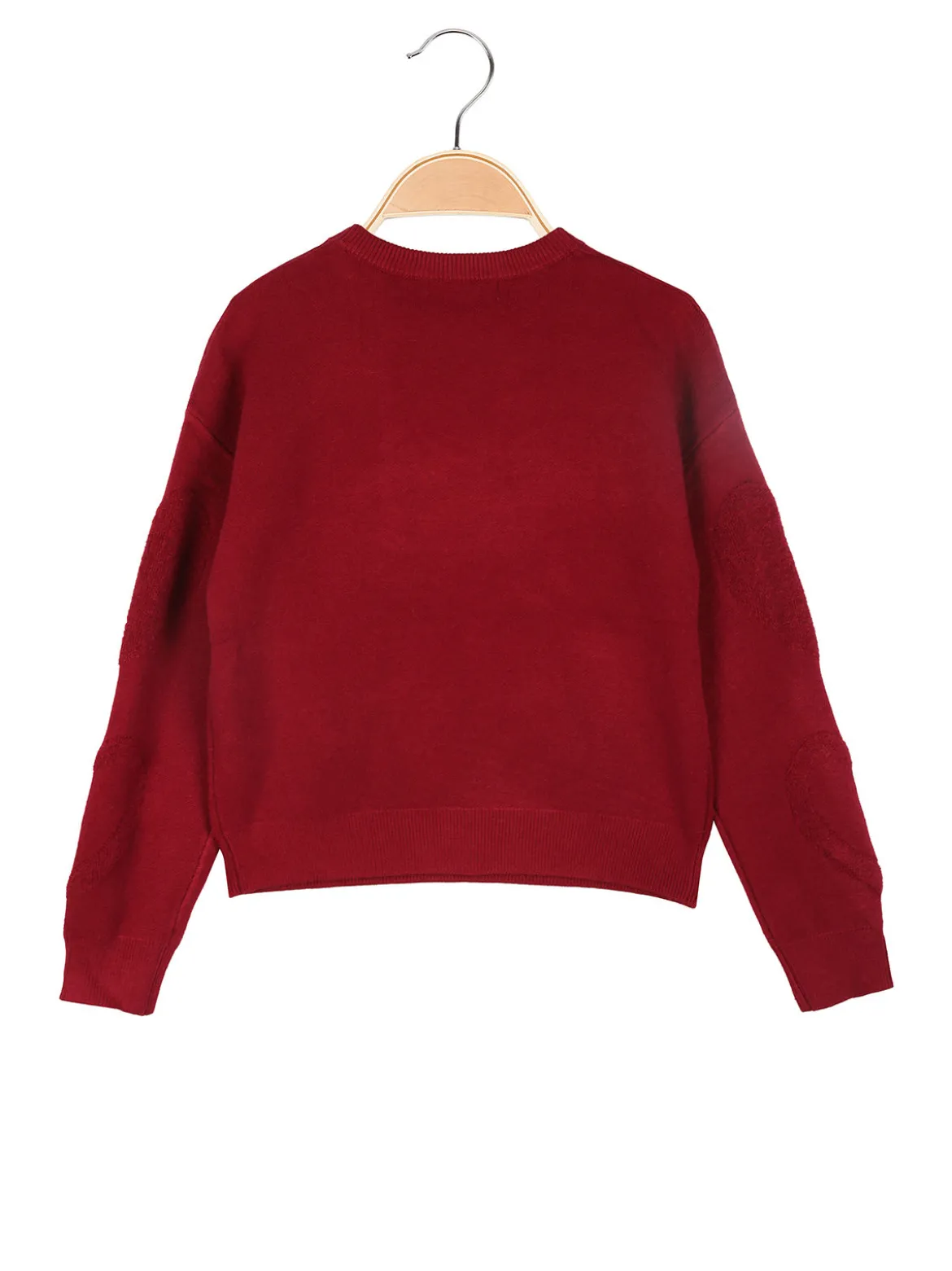 Injuly Maglione da bambina cuori - bordeaux