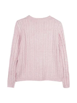 Injuly Maglione girocollo da bambina a trecce