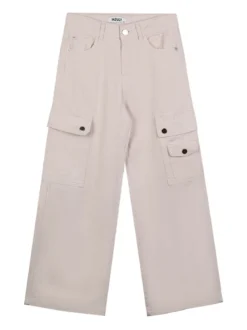Injuly Pantaloni da ragazza a gamba larga con tasconi
