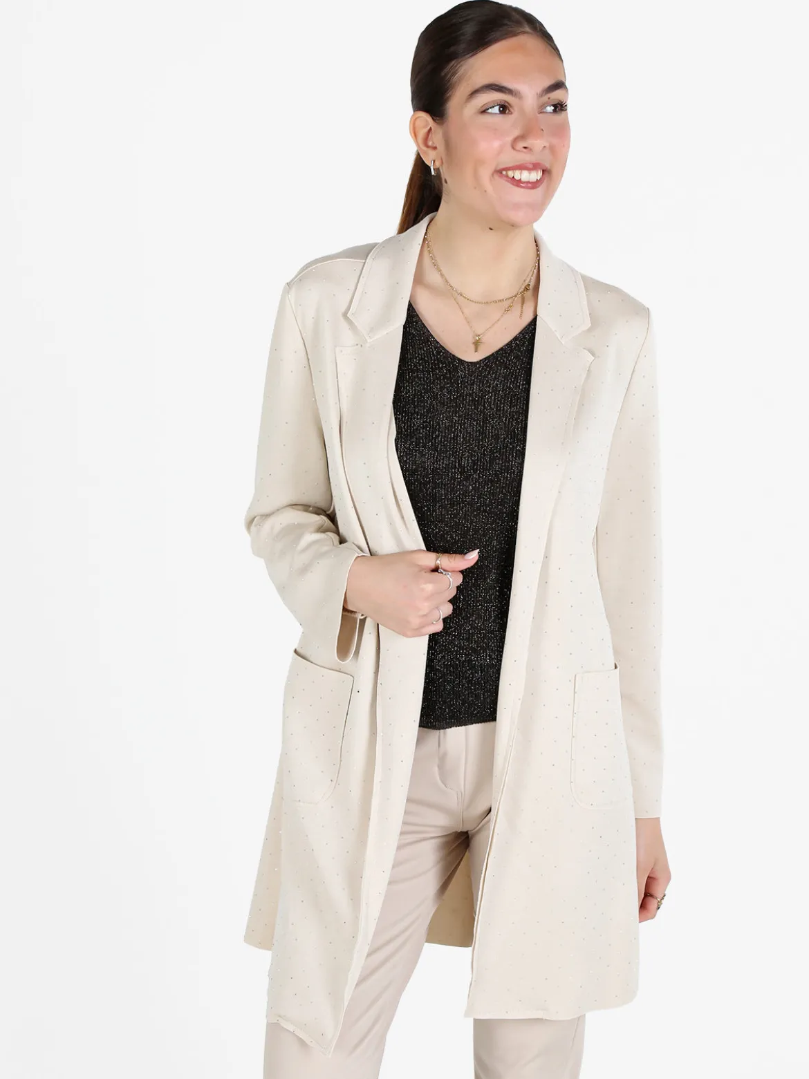 Insta Firenze Blazer donna oversize con strass