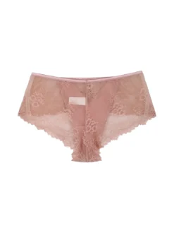 Intimami Brasiliana donna con pizzo in cotone bielastico - rosa