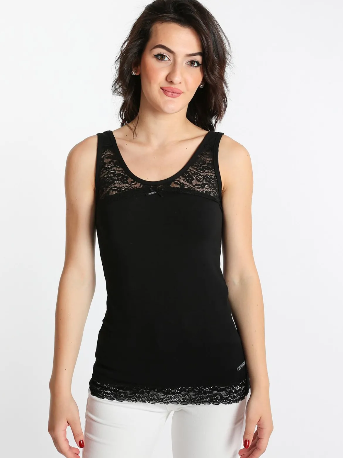 Intimami Canotta nera con pizzo