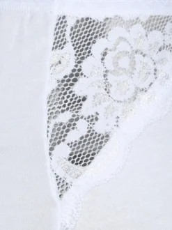 Intimami Culotte bianche in cotone con pizzo