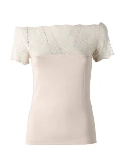Intimami Maglia donna a maniche corte con pizzo - nudo