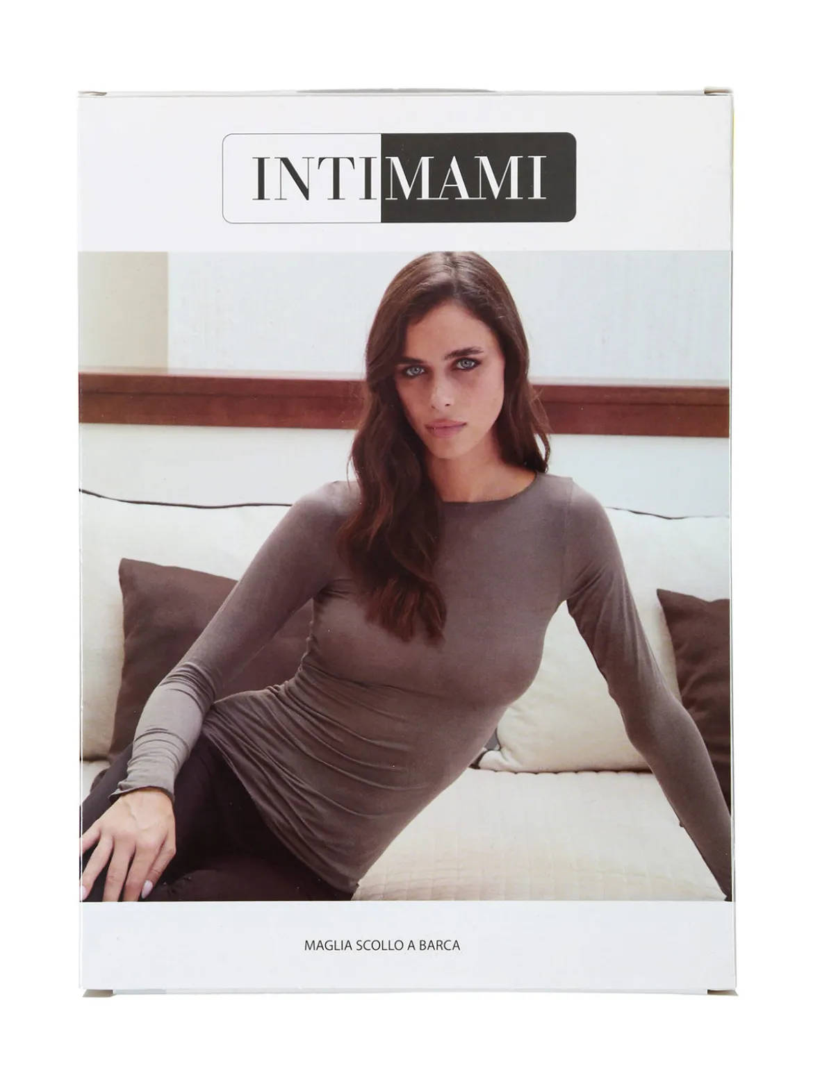 Intimami Maglia donna a maniche lunghe in misto lana con scollo a barca - bordeaux