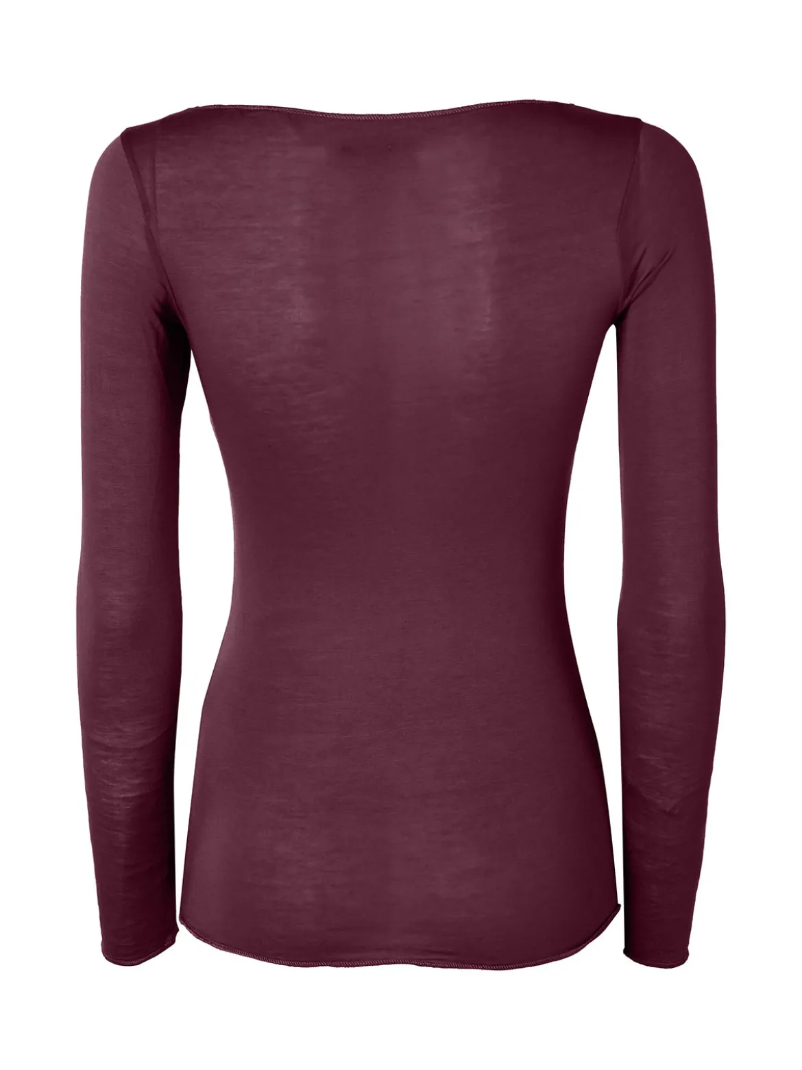 Intimami Maglia donna a maniche lunghe in misto lana con scollo a barca - bordeaux