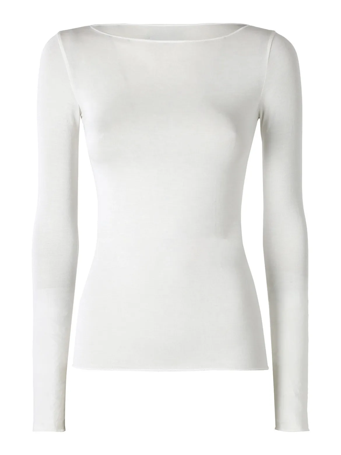 Intimami Maglia donna a maniche lunghe in misto lana con scollo a barca - panna