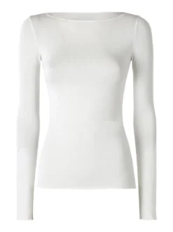 Intimami Maglia donna a maniche lunghe in misto lana con scollo a barca - panna